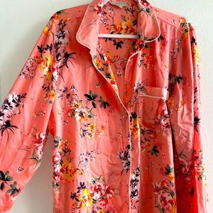 LOFT XL silky collared sleep shirt